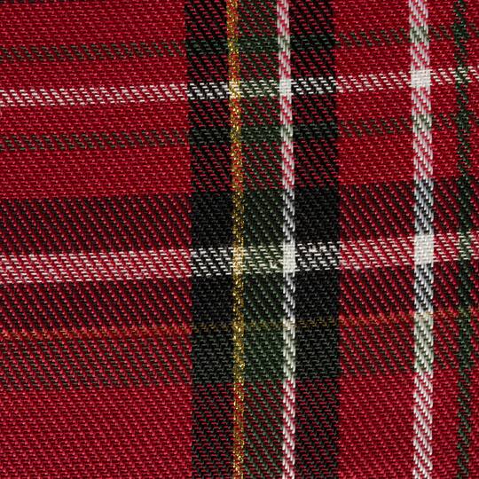 DII® 70" Round Holiday Metallic Plaid Tablecloth
